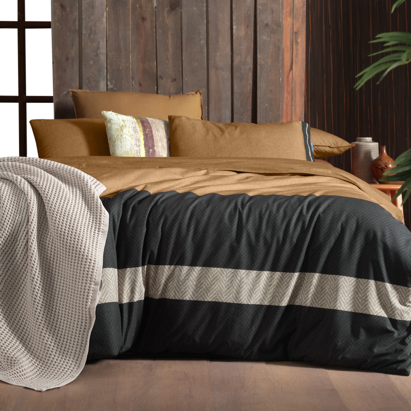 Loamy Fancy Nevresim Takımı Çift Kişilik Taba 