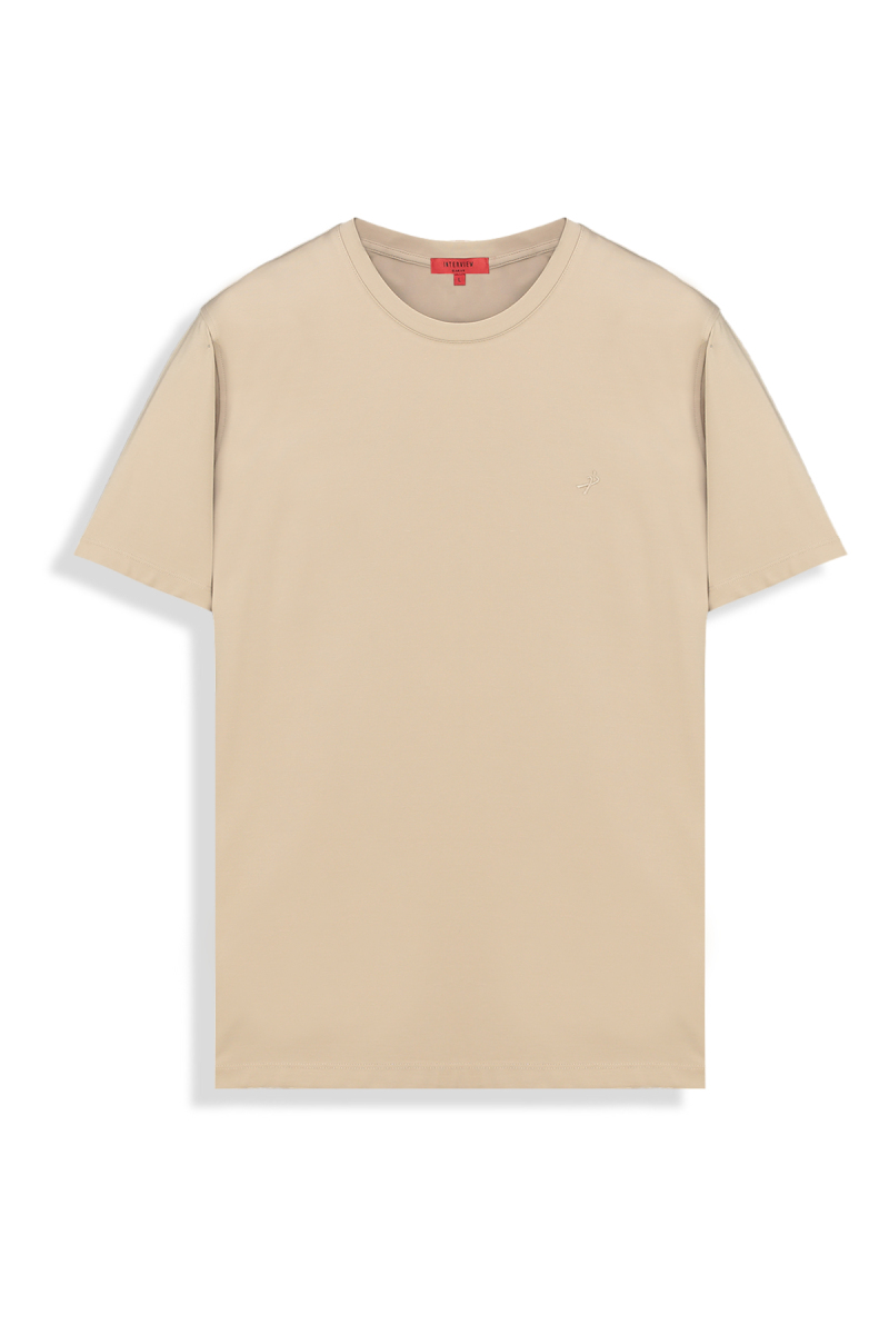 Loden O Yaka Koyu Bej Basic Tişört - 1