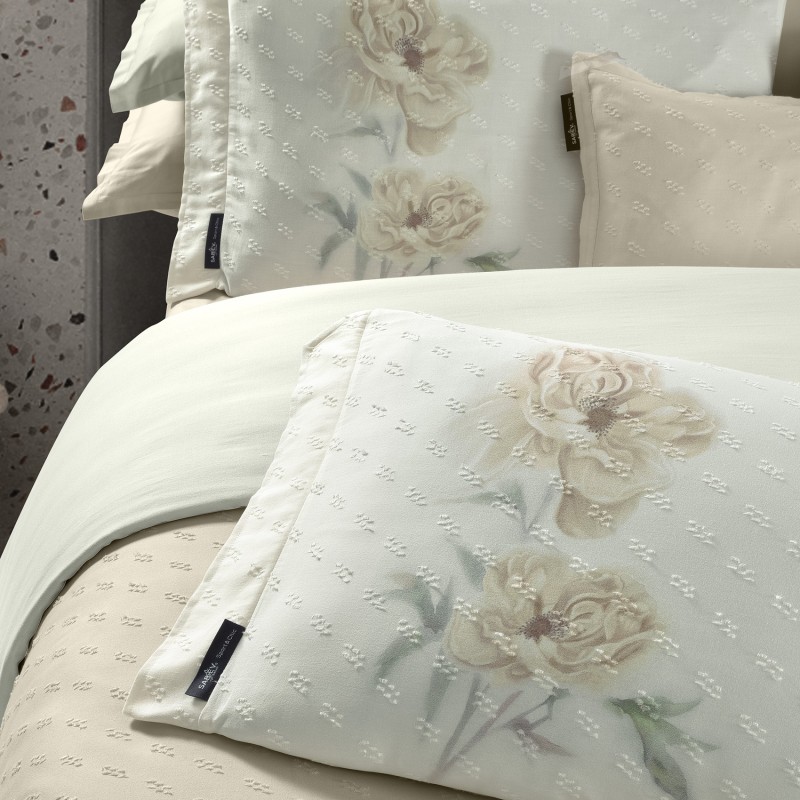 Lorent Jakarlı Nevresim Takımı Çift Kişilik Ekru - SAREV