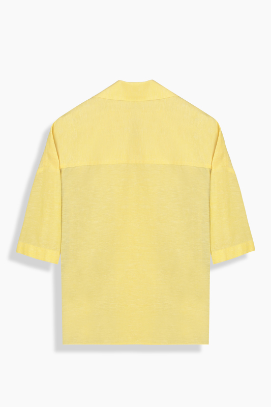 Lori Kadın Kısa Kol Açık Sarı Gömlek - SARAR WOMAN