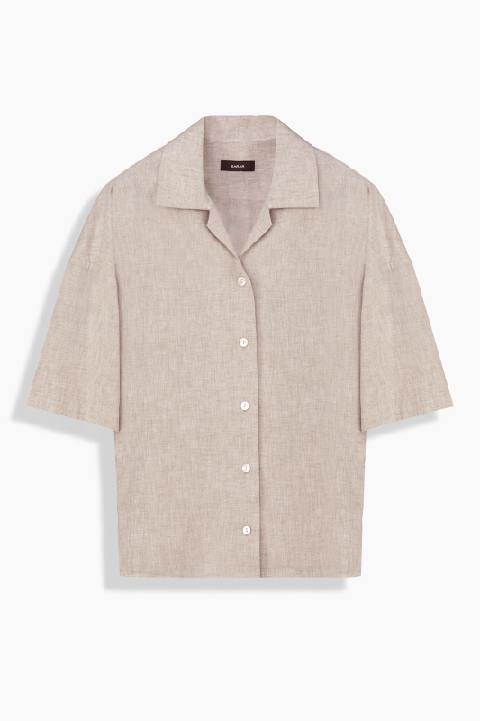 Lori Kadın Kısa Kol Bej Gömlek 