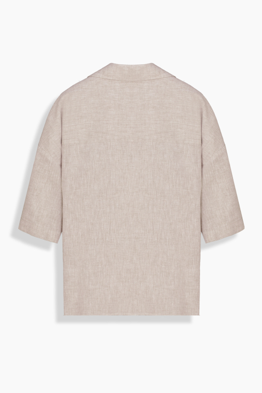 Lori Kadın Kısa Kol Bej Gömlek - SARAR WOMAN