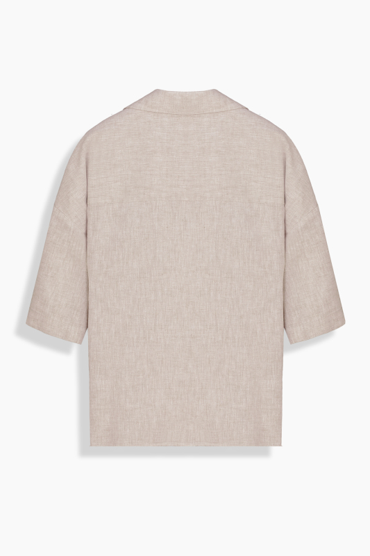 Lori Kadın Kısa Kol Bej Gömlek - SARAR WOMAN