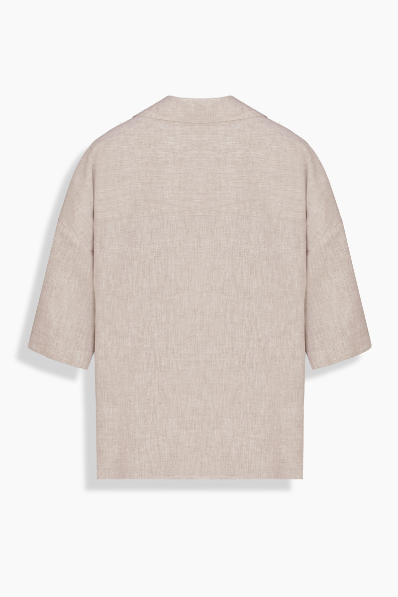 Lori Kadın Kısa Kol Bej Gömlek - 2