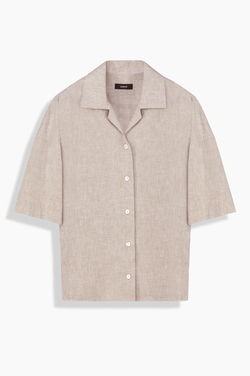 Lori Kadın Kısa Kol Bej Gömlek - 1