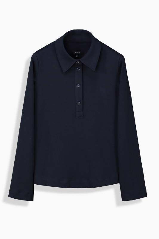 Luca Polo Yaka Lacivert Sweatshirt - SARAR WOMAN