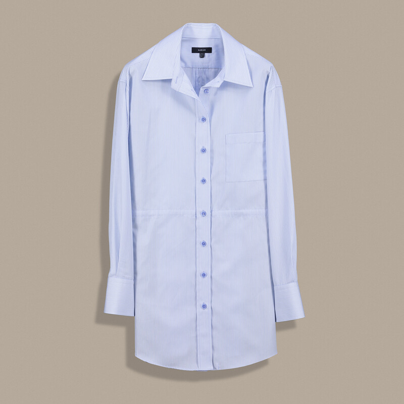 Macon Mavi Uzun Kol Gömlek - SARAR WOMAN