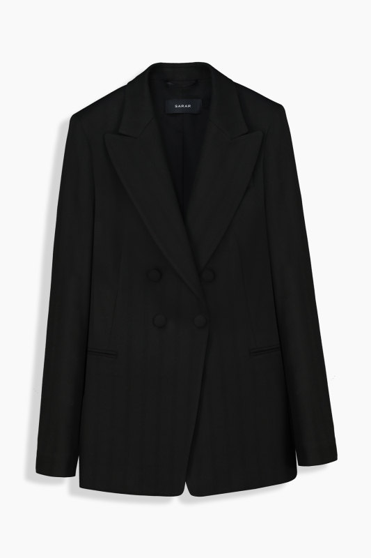 Mara Çizgili Siyah Ceket - SARAR WOMAN
