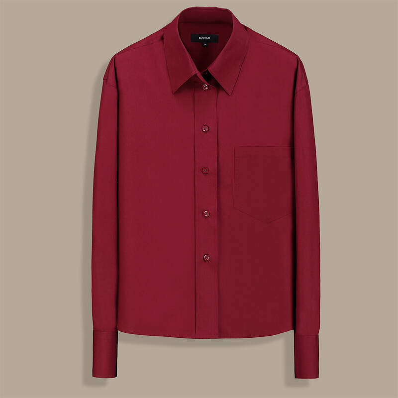Marcella Uzun Kol Bordo Gömlek - 1