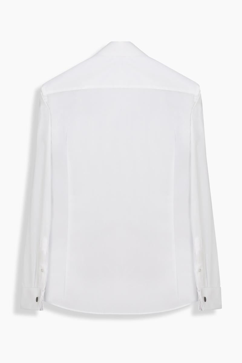 Marie Geniş Manşet Beyaz Smokin Gömlek - 2