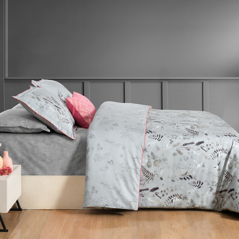 Martina Saten Nevresim Takımı Çift Kişilik Gri - SAREV