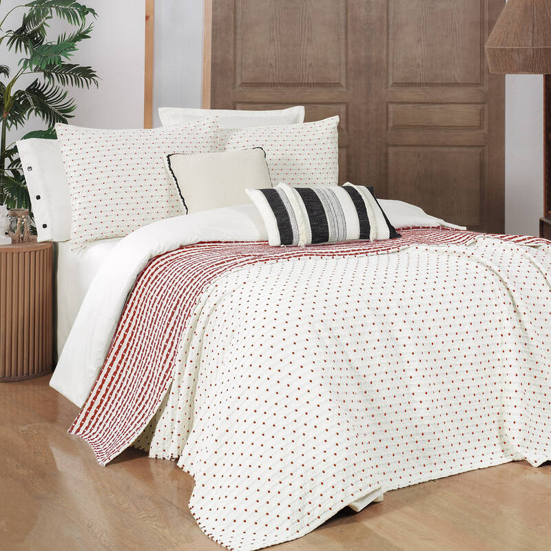 Marvin Yatak Örtüsü Seti Çift Kişilik Kırmızı - 1