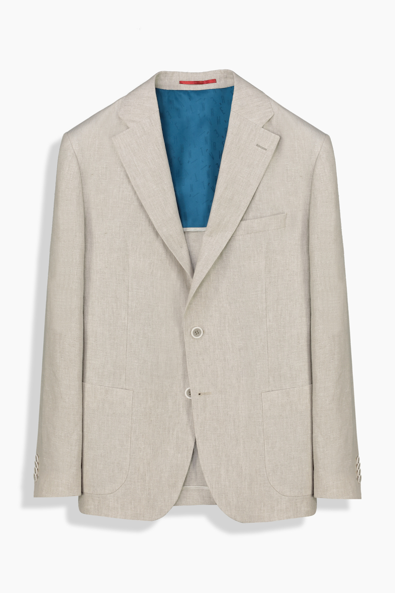 Mata Ekstra Slim Bej Keten Ceket - 1