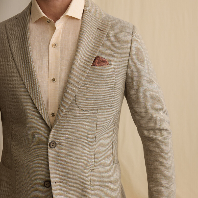 Mata Ekstra Slim Erkek Koyu Bej Ceket - INTERVIEW