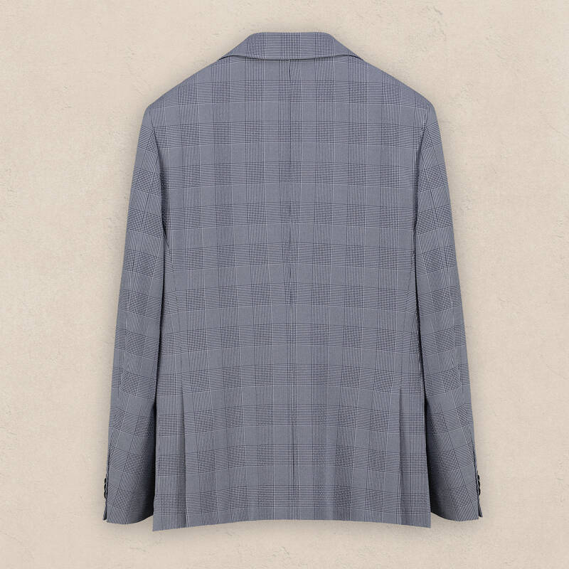 Mata Kareli Koyu Mavi Ceket - 4