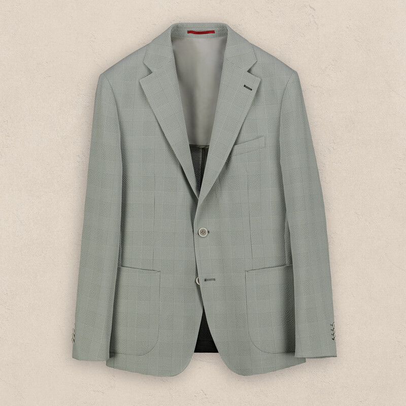 Mata Ekstra Slim Kareli Açık Yeşil Ceket 