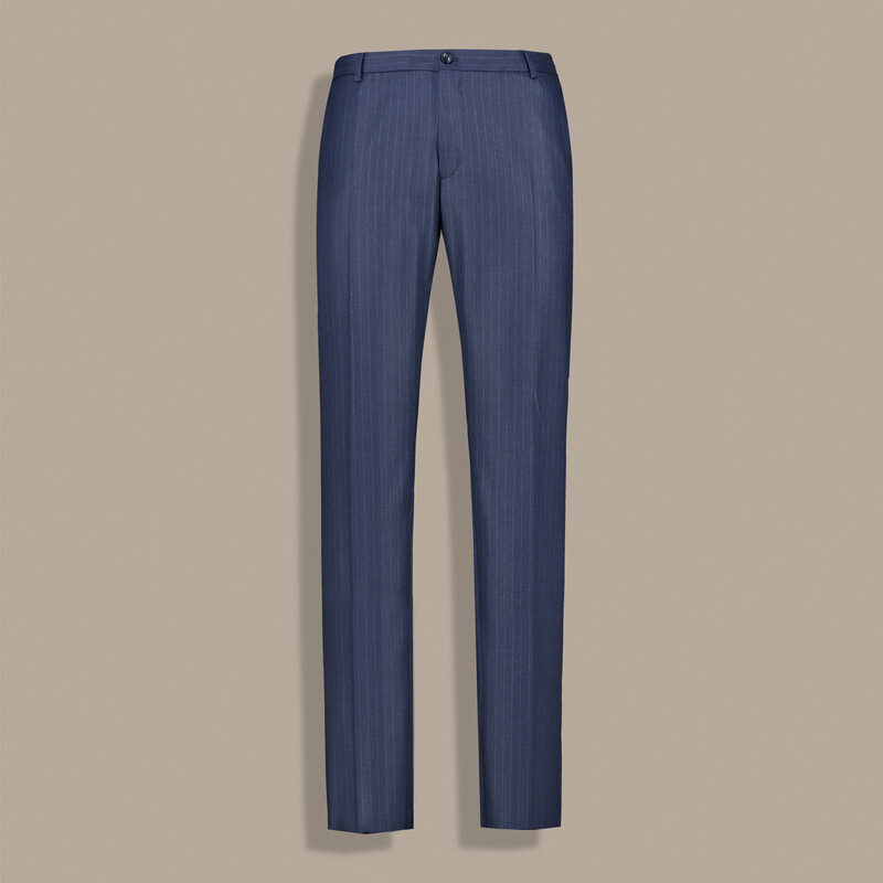 Mata Siduri Ekstra Slim Çizgili Koyu Lacivert Takım Elbise - INTERVIEW