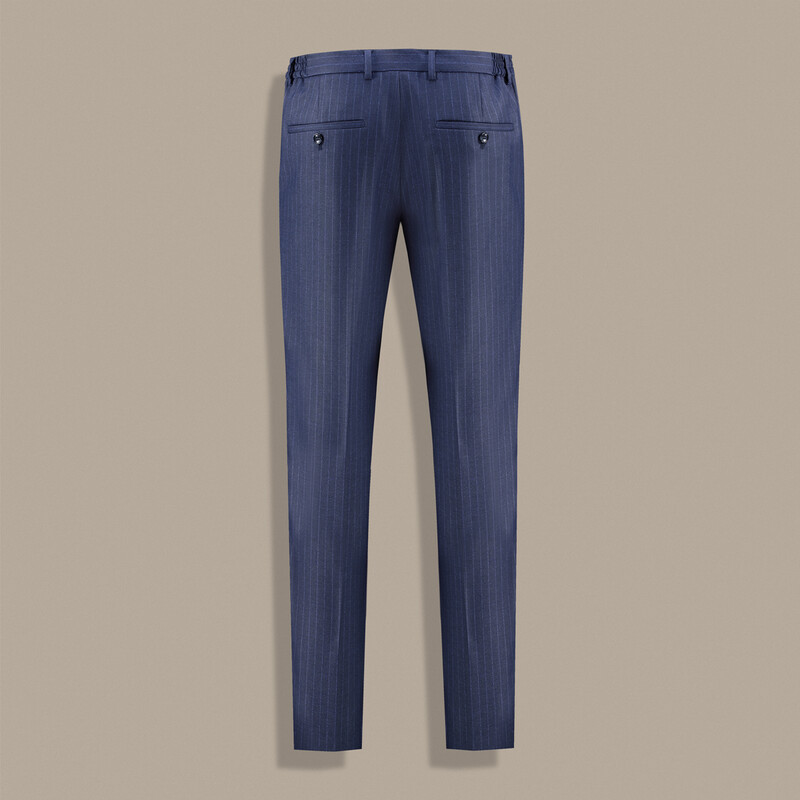 Mata Siduri Ekstra Slim Çizgili Koyu Lacivert Takım Elbise - INTERVIEW