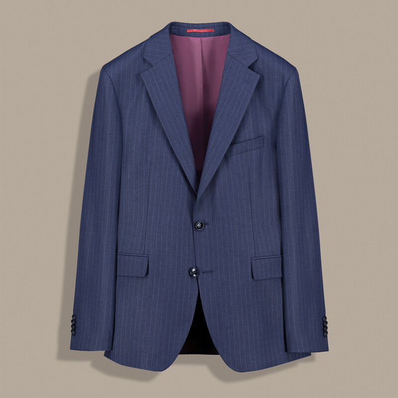 Mata Siduri Ekstra Slim Çizgili Koyu Lacivert Takım Elbise 