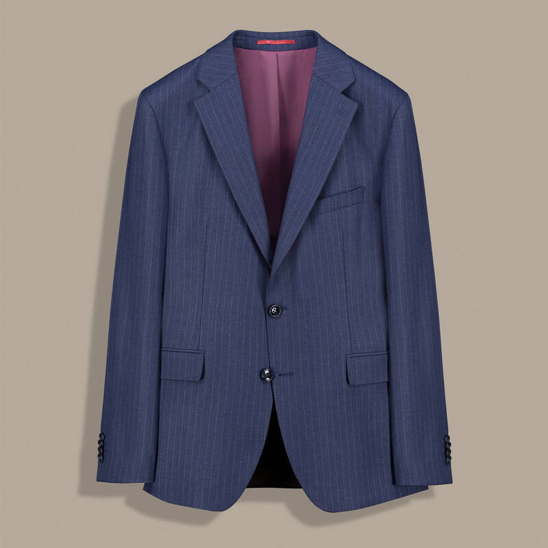 Mata Siduri Ekstra Slim Çizgili Koyu Lacivert Takım Elbise - 1