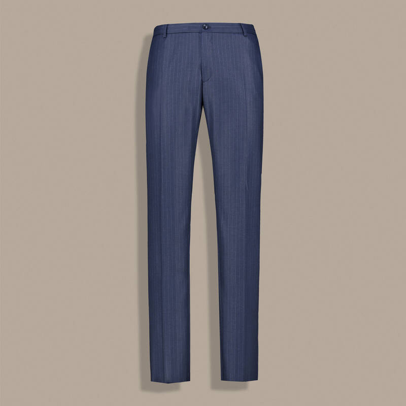 Mata Siduri Ekstra Slim Çizgili Koyu Lacivert Takım Elbise - 3