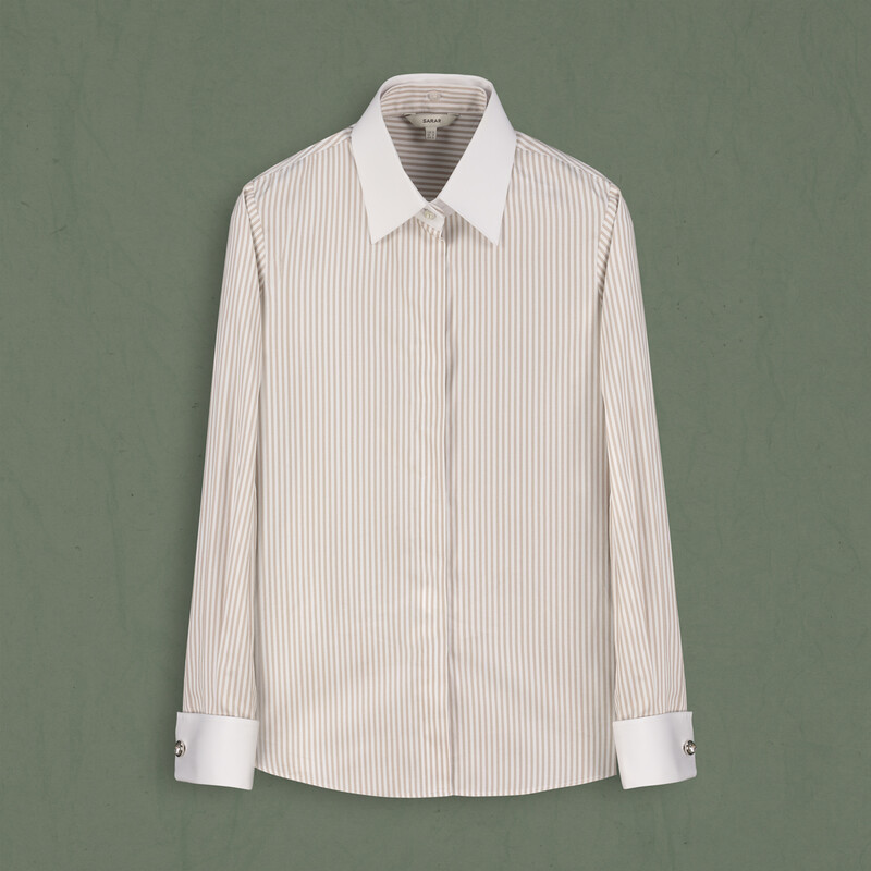 Matilda Çizgili Pudra Gömlek - SARAR WOMAN