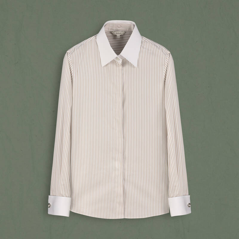 Matilda Çizgili Pudra Gömlek - 2