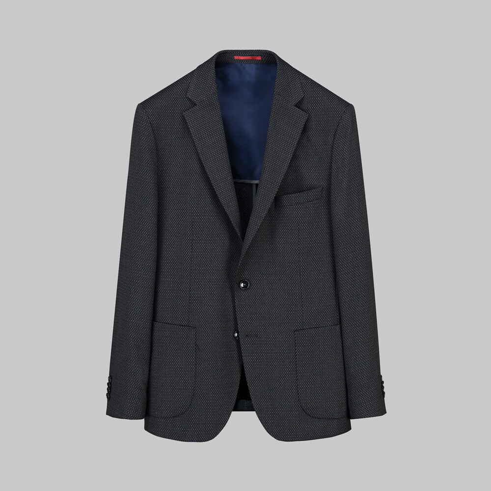 Matteo Ekstra Slim Fit Mikro Desen Antrasit Ceket