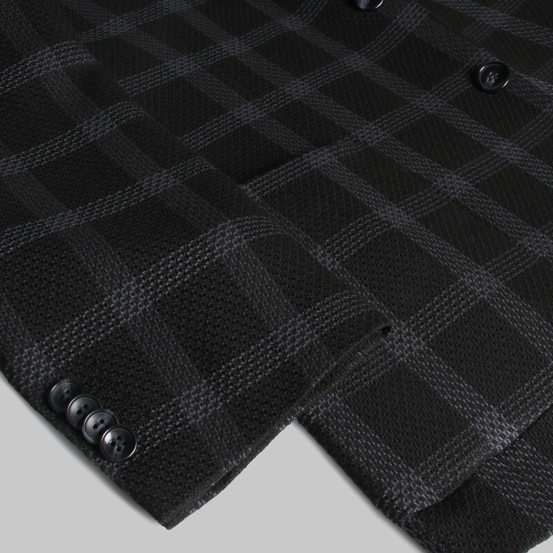 Matteo Ekstra Slim Fit Kareli Siyah Ceket - INTERVIEW