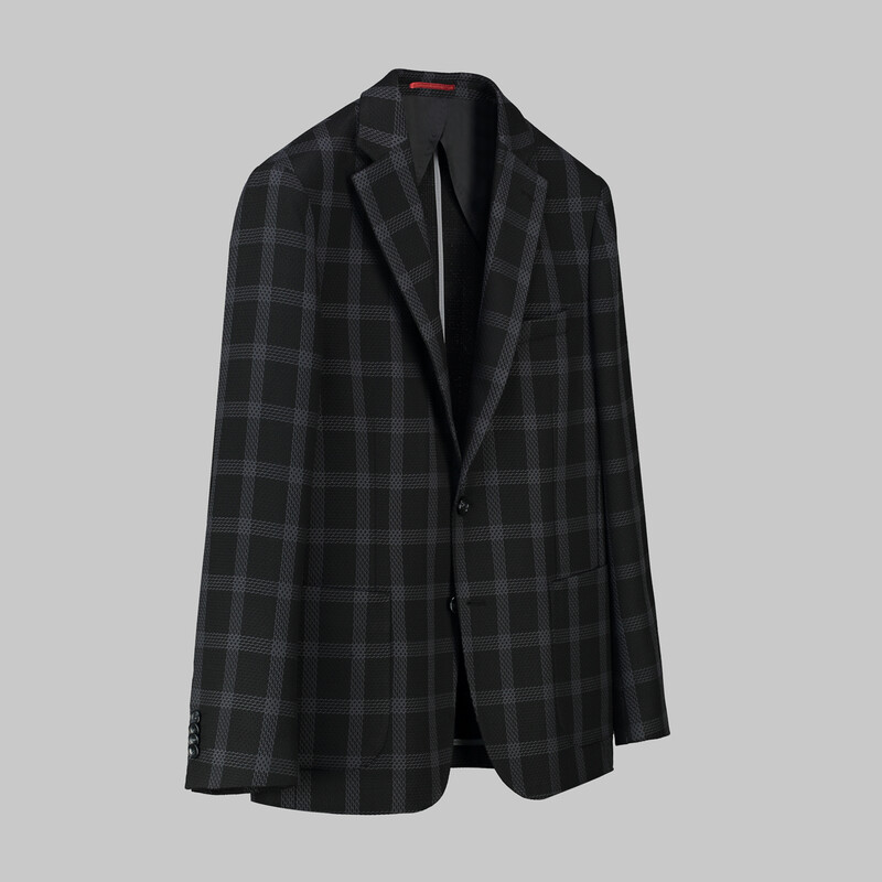 Matteo Ekstra Slim Fit Kareli Siyah Ceket - INTERVIEW