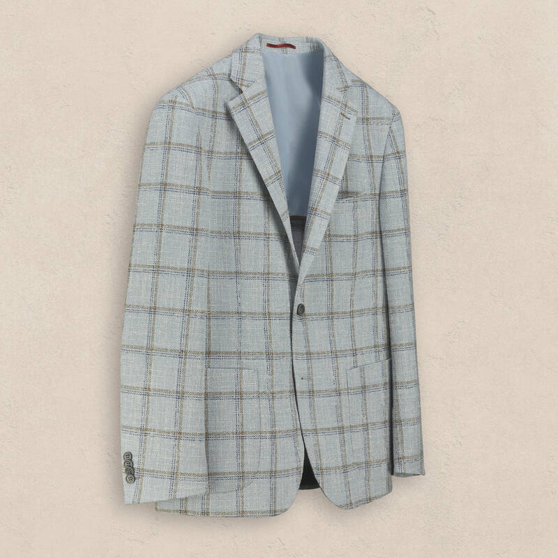 Matteo Ekstra Slim Ekose Açık Mavi Ceket - 3