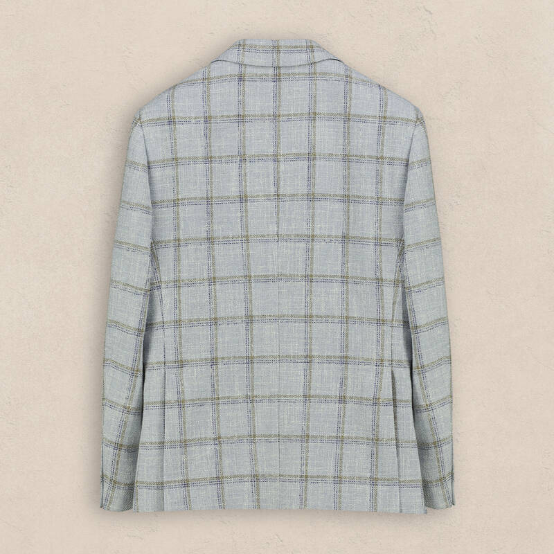 Matteo Ekstra Slim Ekose Açık Mavi Ceket - 4