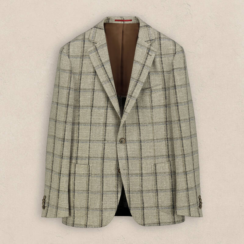 Matteo Ekstra Slim Ekose Bej Ceket - 1