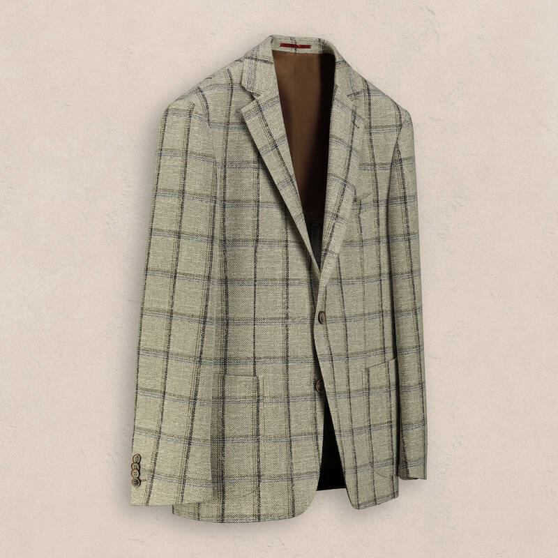 Matteo Ekstra Slim Ekose Bej Ceket - 2