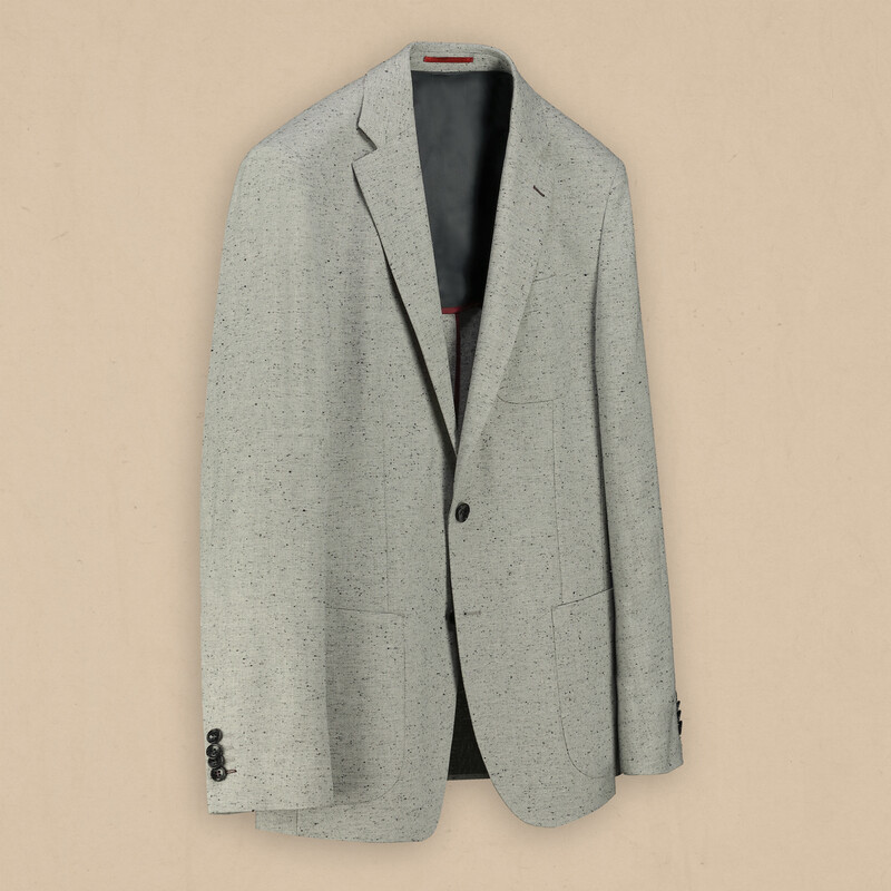 Matteo Ekstra Slim Desenli Gri Ceket - INTERVIEW