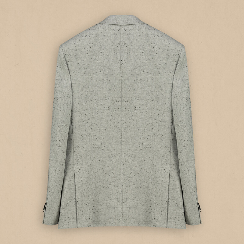 Matteo Ekstra Slim Desenli Gri Ceket - INTERVIEW