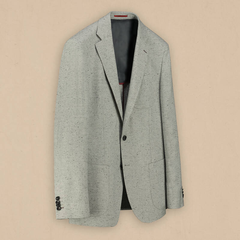 Matteo Ekstra Slim Desenli Gri Ceket - 2