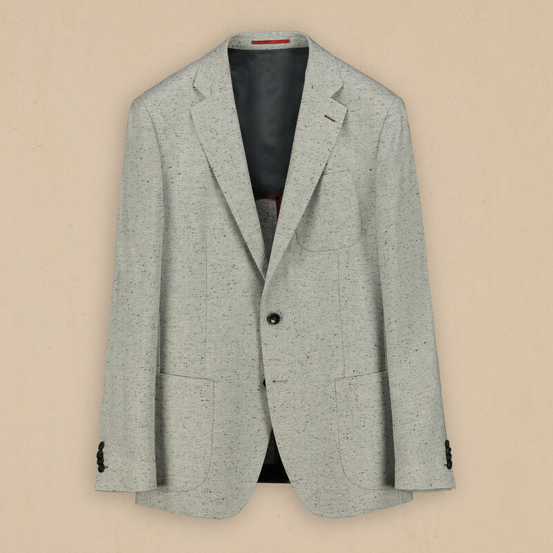 Matteo Ekstra Slim Desenli Gri Ceket 