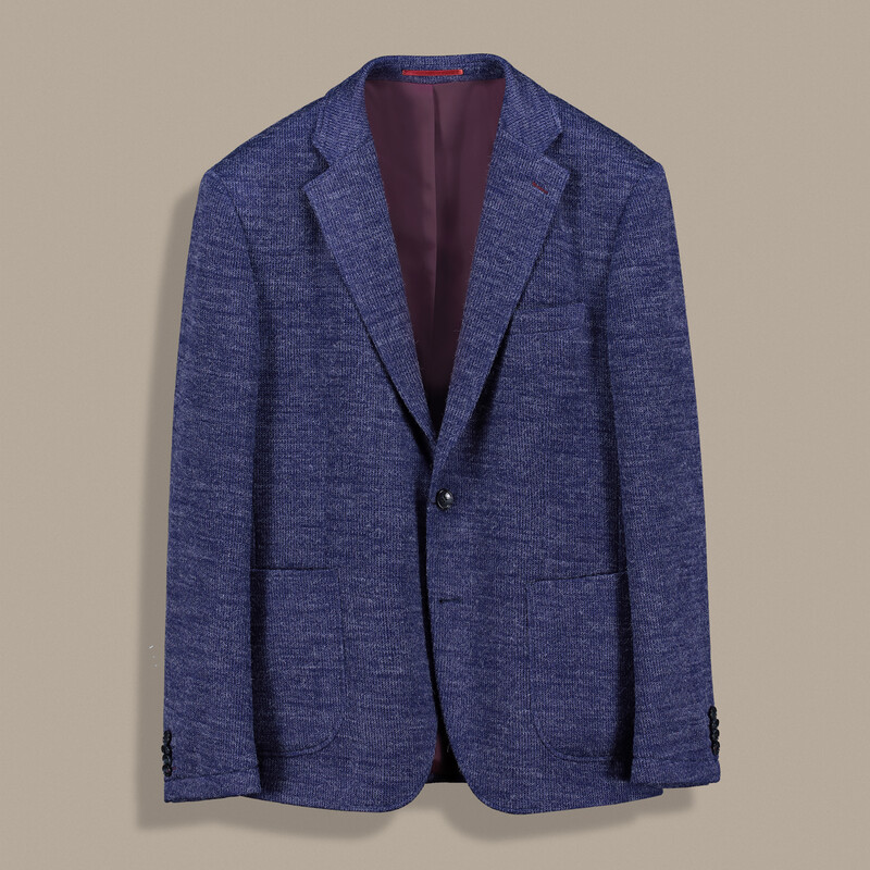 Matteo Dokulu Ekstra Slim Fit Lacivert Ceket 