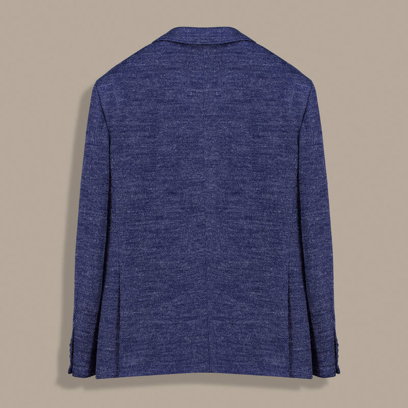 Matteo Dokulu Ekstra Slim Fit Lacivert Ceket - 2