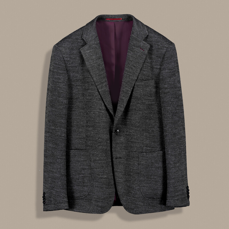 Matteo Dokulu Ekstra Slim Fit Siyah Ceket 