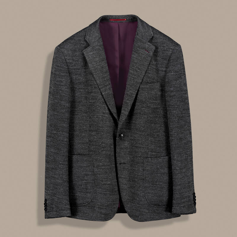 Matteo Dokulu Ekstra Slim Fit Siyah Ceket - 1