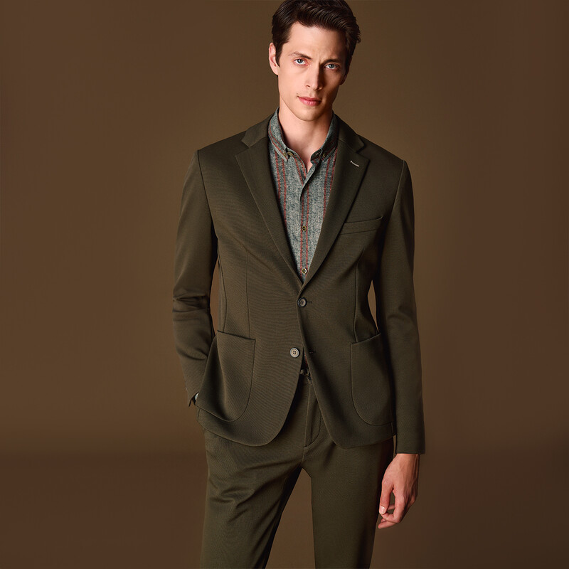 Matteo Ekstra Slim Haki Ceket 