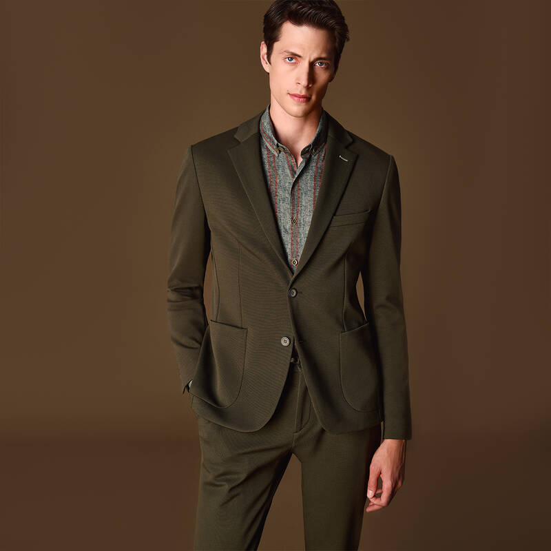 Matteo Ekstra Slim Haki Ceket - 1