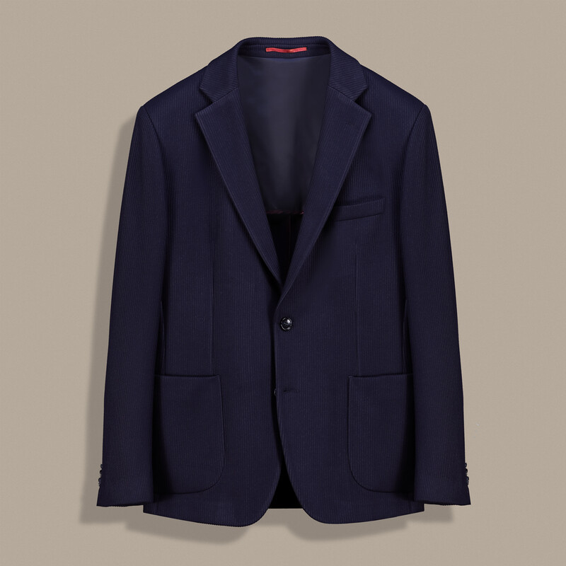 Matteo Ekstra Slim Fitilli Lacivert Ceket 