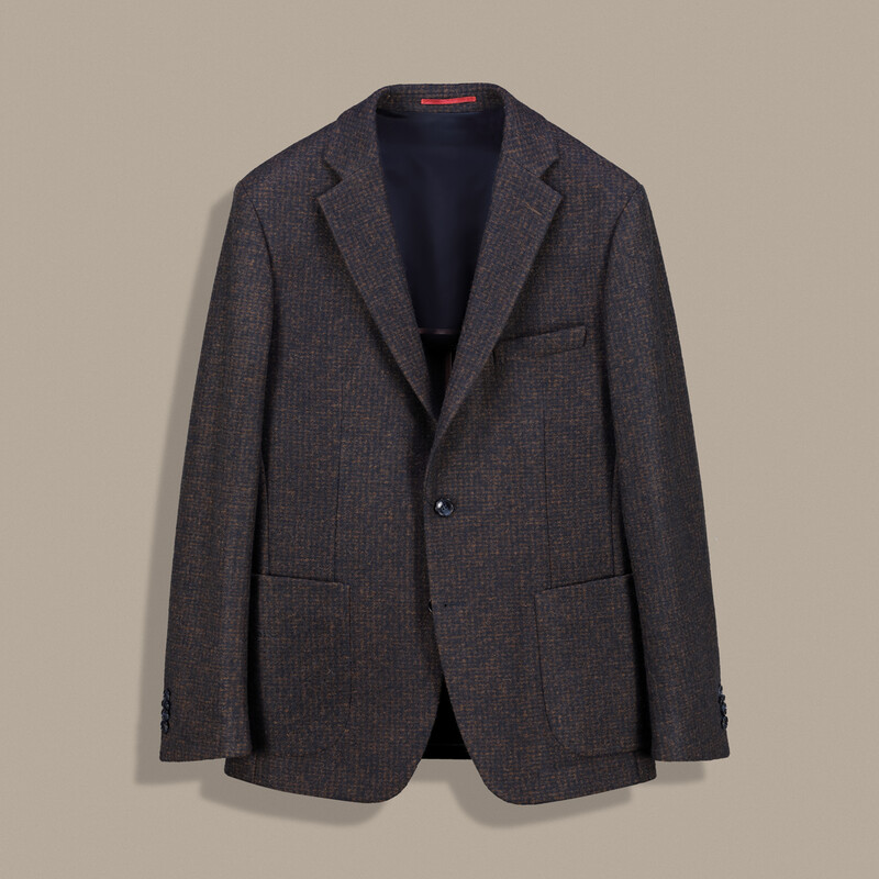 Matteo Ekstra Slim Fit Pitikare Kahverengi Ceket 