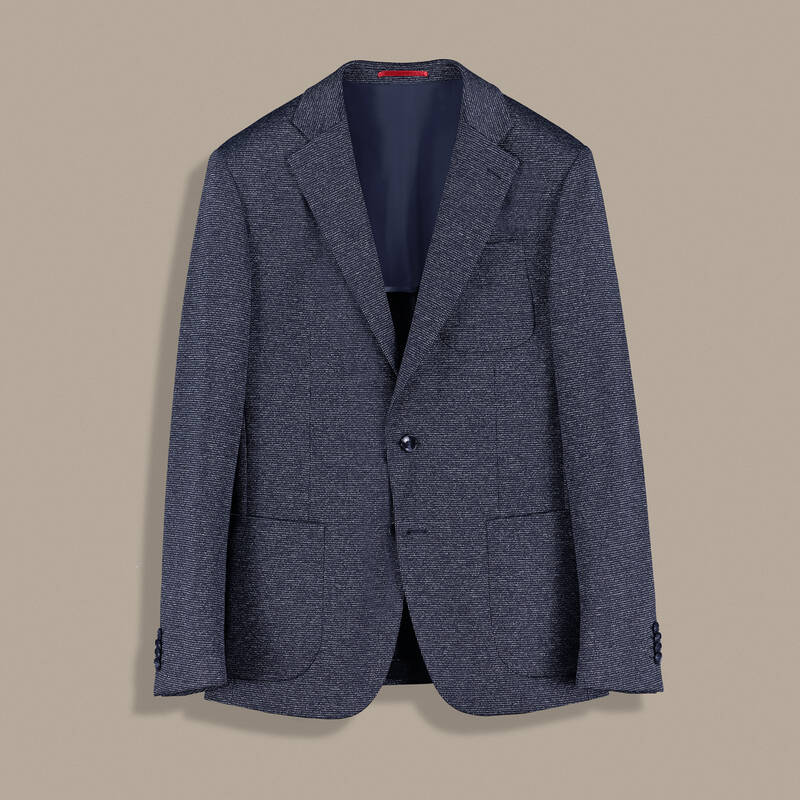 Matteo Ekstra Slim Dokulu Lacivert Ceket - 1