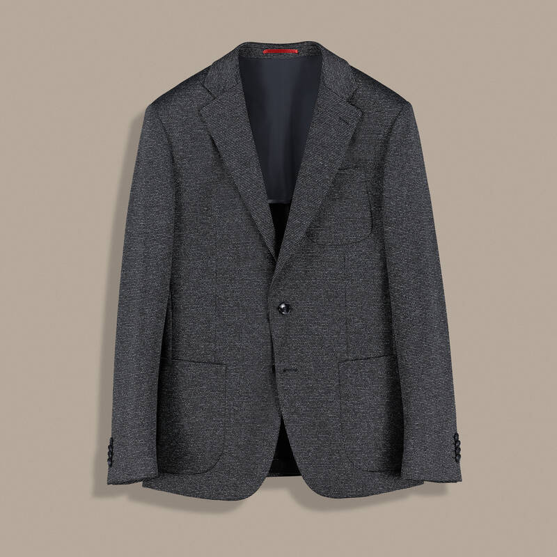 Matteo Ekstra Slim Dokulu Siyah Ceket - 1