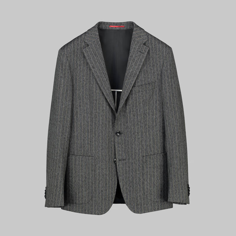 Matteo Ekstra Slim Çizgili Antrasit Ceket - 1