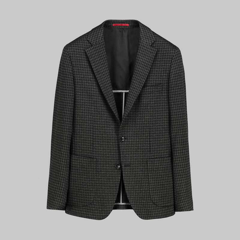 Matteo Ekstra Slim Desenli Koyu Gri Ceket - 3